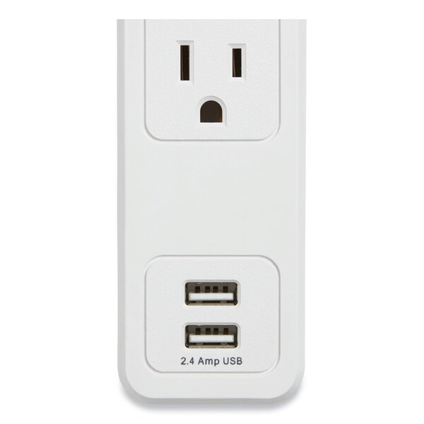 Regleta de Protección contra Sobretensiones Nxt Technologies, 4 Tomas de Corriente/2 Puertos USB, Cable de 3 pies, 600 J, Blanco - NX54310