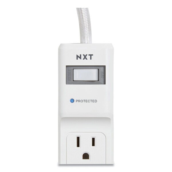 Regleta de Protección contra Sobretensiones Nxt Technologies, 4 Tomas de Corriente/2 Puertos USB, Cable de 3 pies, 600 J, Blanco - NX54310