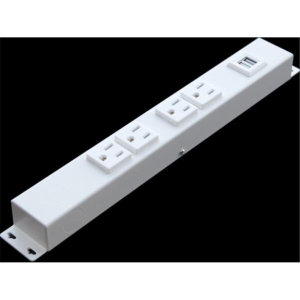 Regleta de corriente cableada con 4 tomas y USB - X1 HU104VW1