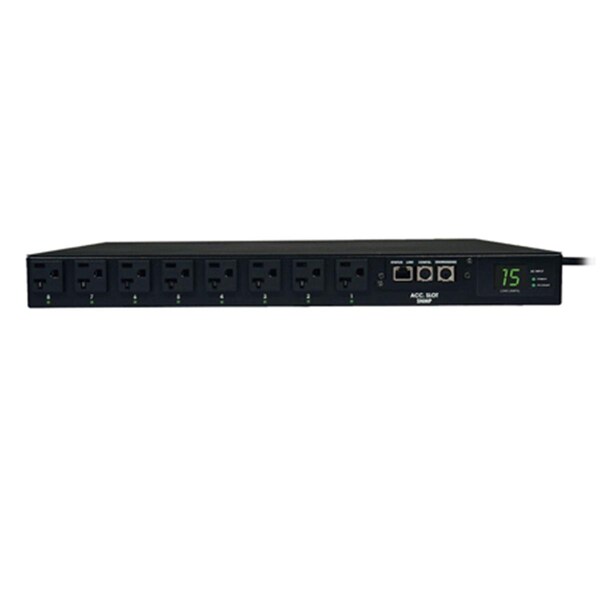 Medidor de potencia Doomsday 15A PDU - 8 x NEMA 5-15R - 1.8kVA - Montaje en rack de 1U Vertical Zero-U - DO526330