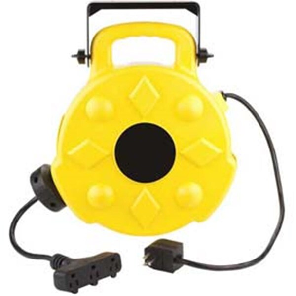 Carrete de Cable Virtual, 14 AWG, Color del Carrete Amarillo, Longitud de 50 pies, 3 Salidas - VI2968580
