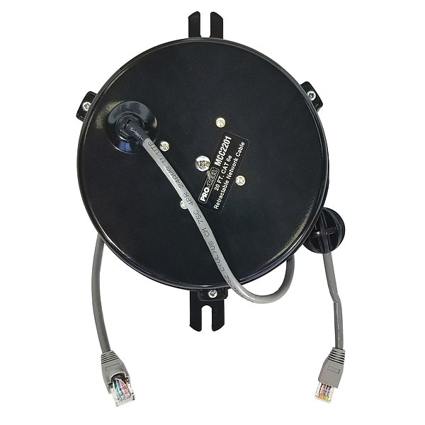 Carrete de cable Lind Equipment, RJ45, 24 AWG, color del carrete negro, longitud de 20 pies, 0 tomas - LE2320CAT