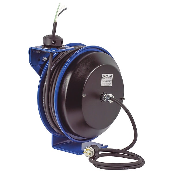 Carrete de cable Coxreels, retráctil por resorte, 12 AWG, color azul, longitud de 50 ft, 0 salidas - PC13-5012-X