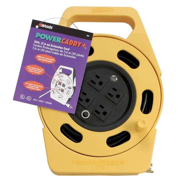 Carrete de cable Southwire con lámpara de mano, operado a mano, color de carrete negro, 0 salidas - 2803 12/CS
