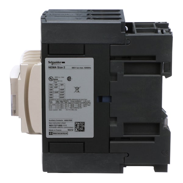 Contacto magnético no reversor de Schneider Electric 120VAC 3P 45A NEMA 2 - T02DN13G7