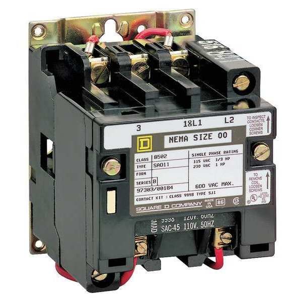 Contactador magnético no reversivo Square D 208VAC de 3 polos 27A NEMA 1 - 8502SCO2V08