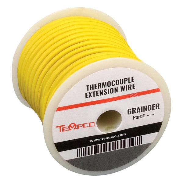 Cable para termopar Tempco, Tipo KX, 24AWG, Amarillo, 250 pies - TCW-117-107
