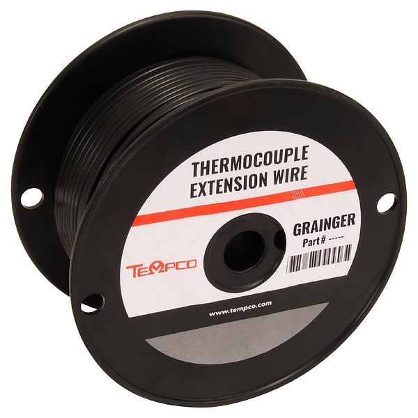 Cable de Termopar Tempco, Tipo JX, 20AWG, Negro, 250ft - TCW-102-103