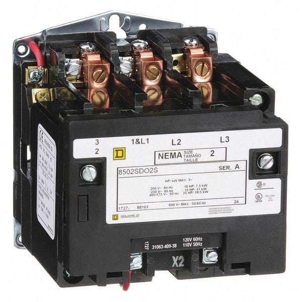 Contactor magnético de no inversión Square D 120VCA 3P 45A NEMA 2 - 8502SDO2V02S