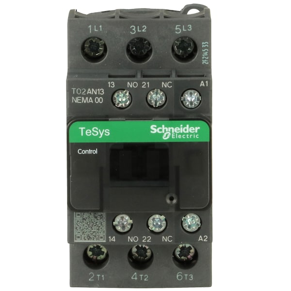 Contactor magnético no inversor Schneider Electric 120VAC 3P 9A NEMA 00 - T02AN13G7