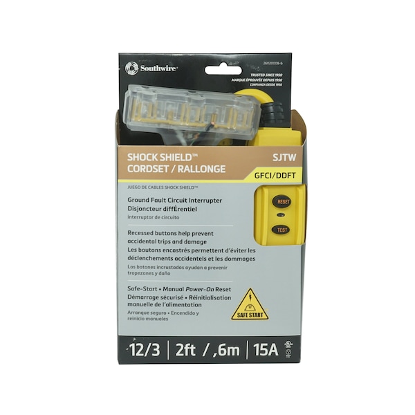 Conjunto de cables Southwire, 12/3 2FT 120V/15A Tritap en línea - 26020008-6
