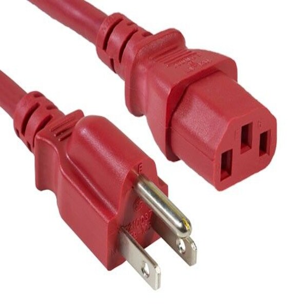 Sanoxy 4 PACK 4ft 18 AWG Cable de Alimentación Universal IEC320 C13 a NEMA 5-15P, Rojo