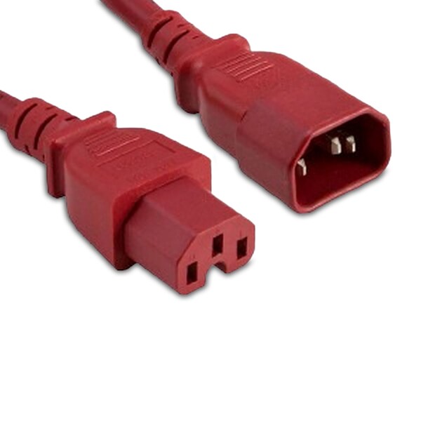 Cable de extensión de energía rojo de C14 a C15 de 6 pies - C14C15-RD-6F-ENC