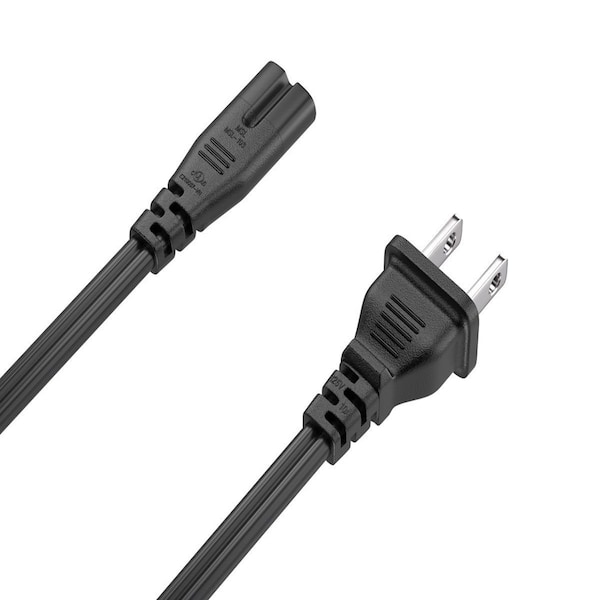 Paquete de 2 cables de alimentación para portátil de 6 pies 18 AWG Sanoxy, IEC320 C7 no polarizado a NEMA 1-15P