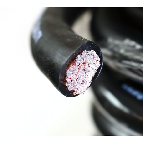 Cable de alimentación de uso general Deejay Led calibre 0 de 50 pies en negro de aluminio cobre CCA - TBH050BLKALUMCOP