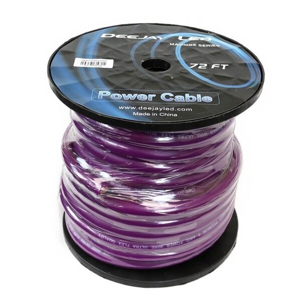 Cable de alimentación grueso calibre cero de 72 pies para uso de corriente pesada en color PURPLE - TBH072PURPLEMIX
