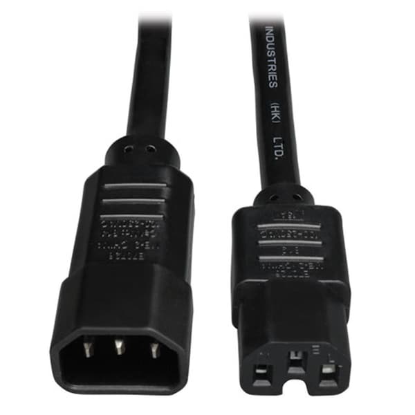 Evolve Tripp Lite, Cable de Alimentación Pesado para Computadora, 15A, 14AWG, 100-250V, IEC-320-C14 a IEC-320-C15, 2 pies - EV619490