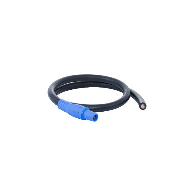 Cable de extensión tipo W de 400A calibre 4/0 con conector hembra Serie 16 Camlock a extremo sin terminación de 6 ft, azul