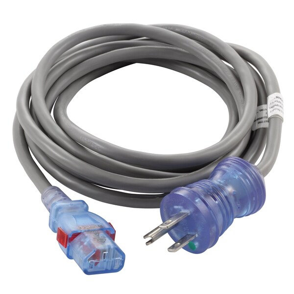 Cable médico de grado 10A de 10 pies con conector IEC C13 bloqueable y indicador de encendido