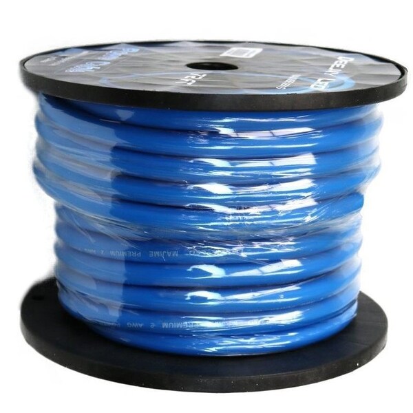 Cable de alimentación de cobre Deejay Led 2 GAUGE de 72 FT para amplificadores de audio vehicular AZUL - TBH272BLUECOPPER