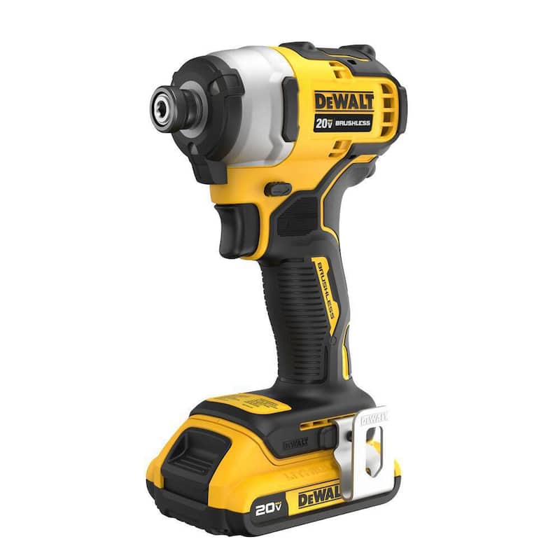 DEWALT ATOMIC 20V Máximo Kit de Impacto Inalámbrico Compacto sin Escobillas de Litio-Ion de 1/4 in. con Batería de 2.0Ah, Cargador y Bolsa - DCF809D1