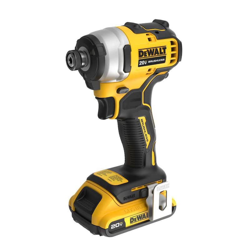 DEWALT ATOMIC 20V Máximo Kit de Impacto Inalámbrico Compacto sin Escobillas de Litio-Ion de 1/4 in. con Batería de 2.0Ah, Cargador y Bolsa - DCF809D1