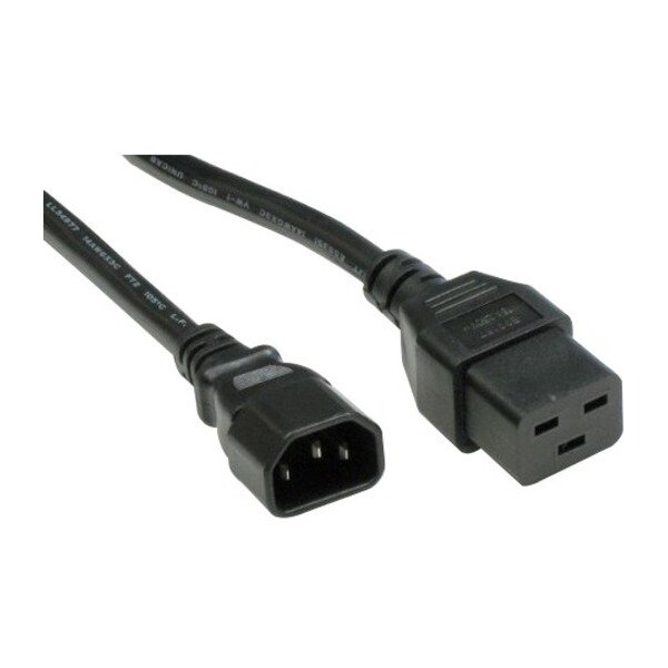 Cable de corriente Unirise Usa C14-C19 15Amp 250V SJT 14/3 A - PWCD-C14C19-15A-04F-BLK