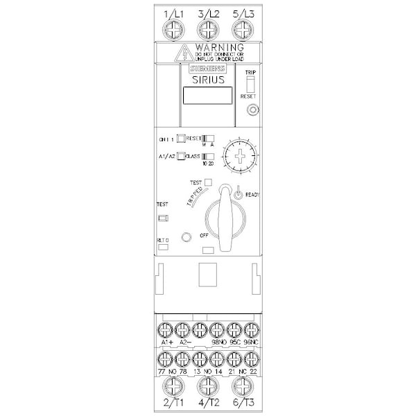 Arrancador magnético de motor reversible IEC, 1NC/1NO - 3RA6120-1CB32