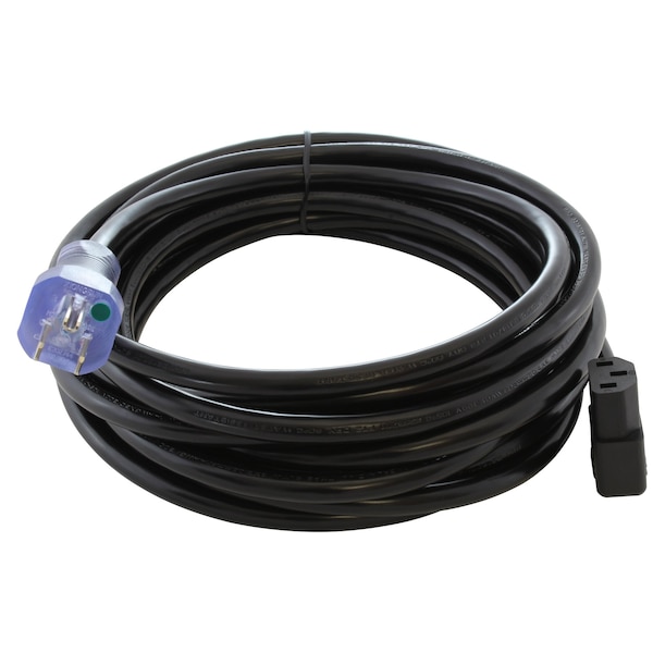 Cable de corriente médica de grado 20FT 14/3 15A con conector IEC C13 en ángulo recto - MD15ARC13-240BK