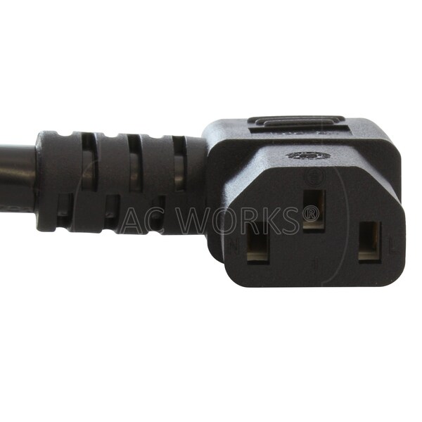 Cable de corriente médica de grado 20FT 14/3 15A con conector IEC C13 en ángulo recto - MD15ARC13-240BK