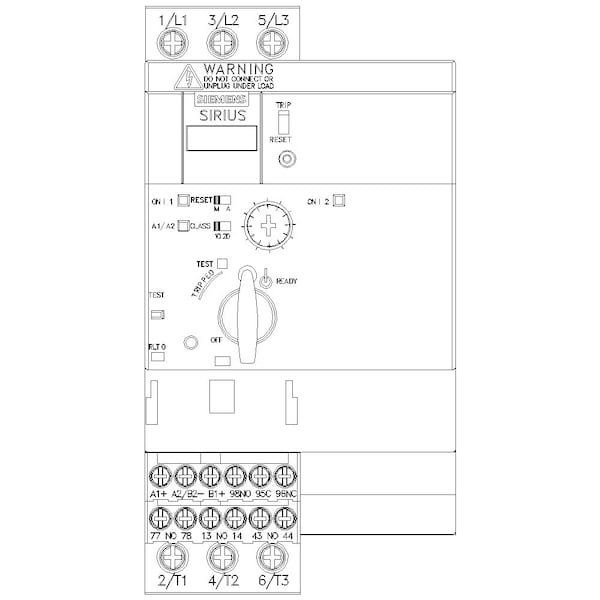 Arrancador magnético inversor IEC de motor Siemens, 2NO - 3RA6250-1EB32