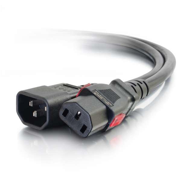 Cable de corriente Fasttrack de 3 ft con C14 a C13 10A 250V con bloqueo, negro - FA732501