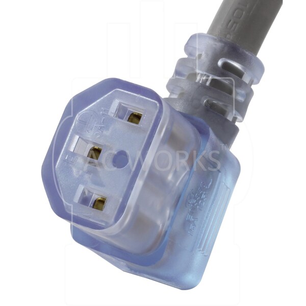 Cable de alimentación tipo hospitalario de grado médico de 15 amperios y 20 pies con conector IEC C13 en ángulo izquierdo - MD903