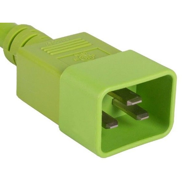 Cable de alimentación de alta resistencia Sanoxy de 6 pies, 12 AWG, 20A 250V IEC320 C20 a IEC320 C19, Verde
