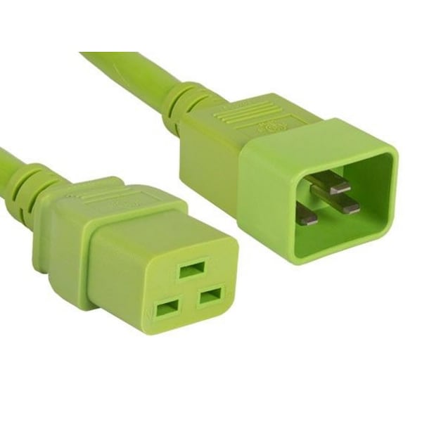 Cable de alimentación de alta resistencia Sanoxy de 6 pies, 12 AWG, 20A 250V IEC320 C20 a IEC320 C19, Verde