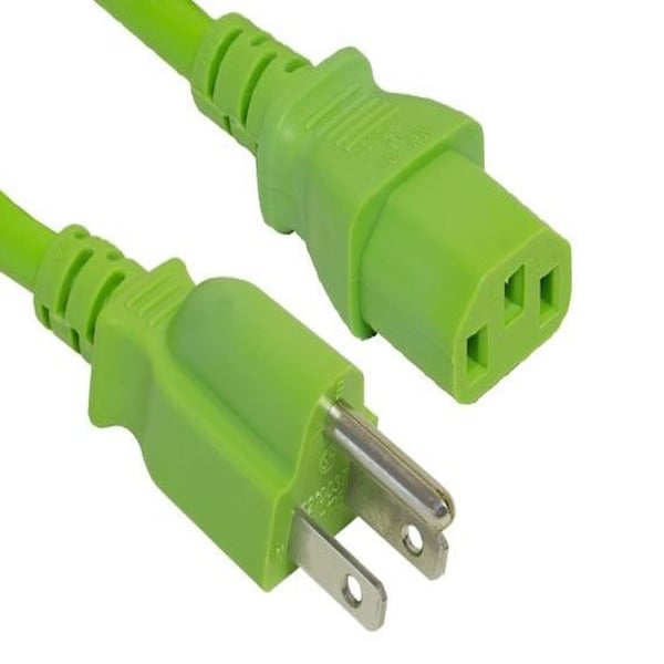 Sanoxy 2 PACK  1ft 18 AWG Cable de corriente universal IEC320 C13 a NEMA 5-15P, Verde