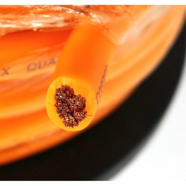 Cable de Alimentación de Cobre 100% Deejay Led Calibre 2, 72 pies, para Amplificadores de Audio para Vehículos - NARANJA