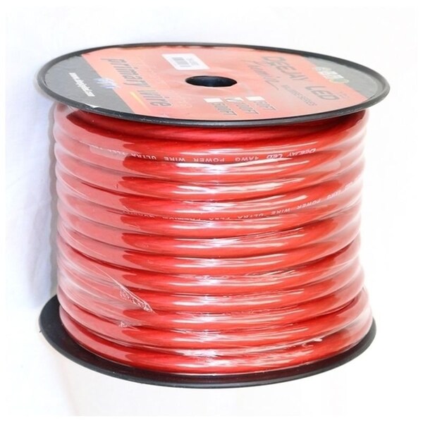Cable de Alimentación para Amplificador de Coche Deejay Led de 100 Pies 4 AWG CCAW ROJO - TBH4100RED