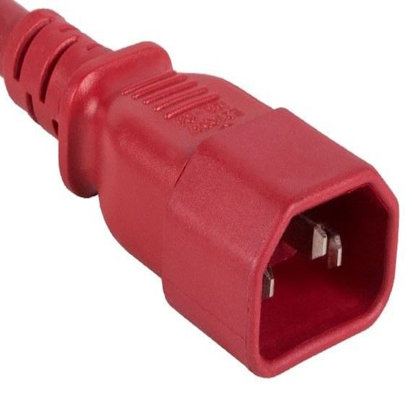 Cable de corriente de 10 pies 14 AWG 15A 250V IEC320 C14 a IEC320 C19, Rojo - SNX-CBL-LDR-PW134-7210