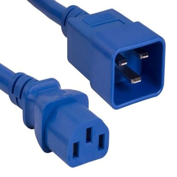 Cable de alimentación 6ft 14 AWG 15A 250V de Sanoxy de IEC320 C20 a IEC320 C13, Azul