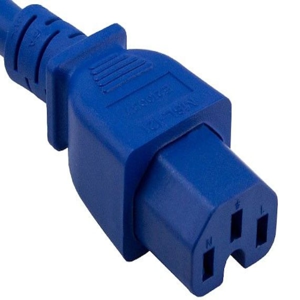 Cable de corriente Sanoxy 8ft 14 AWG 15A 250V IEC320 C14 a IEC320 C15, Azul