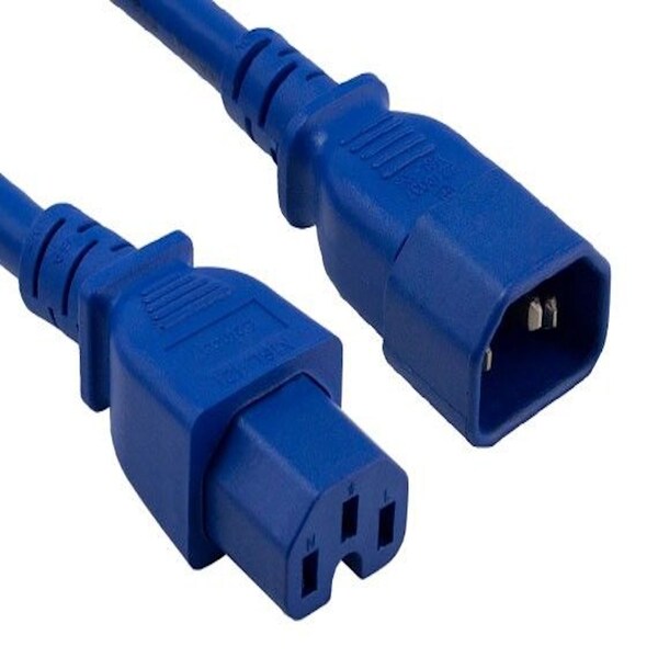 Cable de corriente Sanoxy 8ft 14 AWG 15A 250V IEC320 C14 a IEC320 C15, Azul