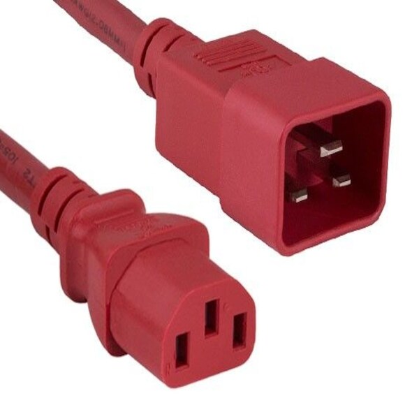 Cable de alimentación Sanoxy de 1.8 metros, 14 AWG, 15A 250V, de IEC320 C20 a IEC320 C13, color rojo