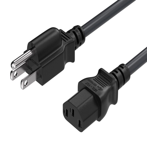 Paquete de 2 cables de alimentación universales de 5 pies 18 AWG Sanoxy IEC320 C13 a NEMA 5-15P