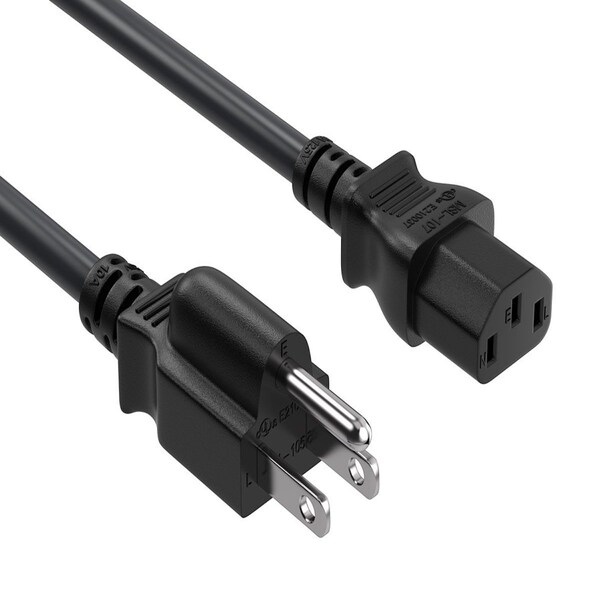 Paquete de 2 cables de alimentación universales de 5 pies 18 AWG Sanoxy IEC320 C13 a NEMA 5-15P