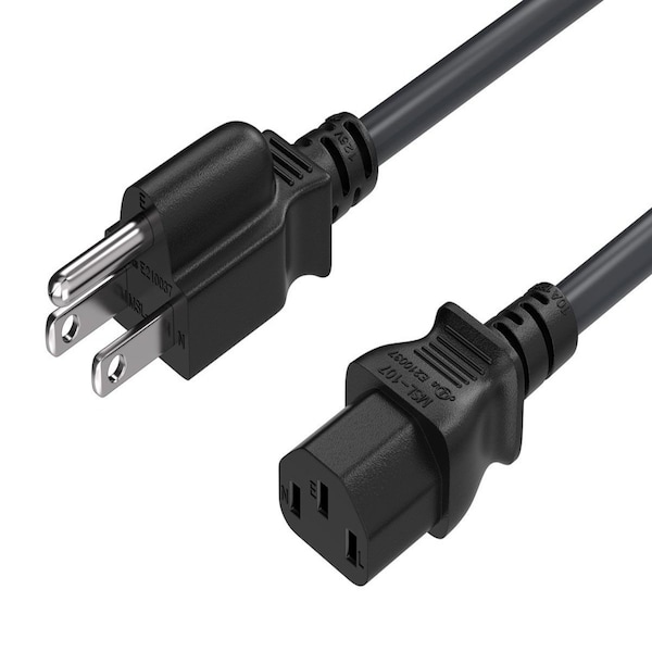 Paquete de 2 Cables de Alimentación Universal de 6ft 18 AWG Sanoxy IEC320 C13 a NEMA 5-15P