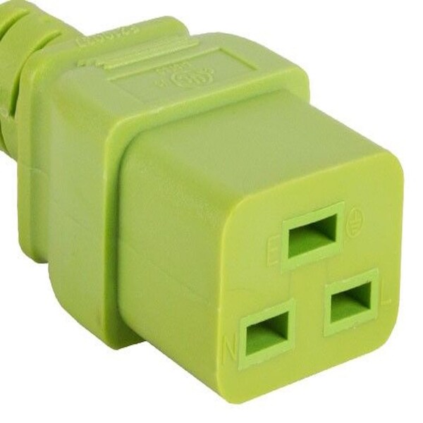 Cable de alimentación Sanoxy de 10 pies 14 AWG 15A 250V IEC320 C14 a IEC320 C19, verde