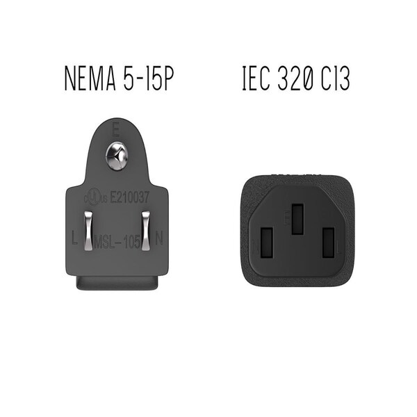 Sanoxy 2 PACK 15ft 18 AWG Cable de Alimentación Universal IEC320 C13 a NEMA 5-15P