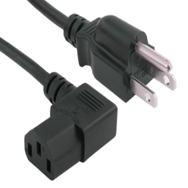Paquete de 2 cables de corriente universales de ángulo recto de 10 pies NEMA 5-15P a IEC320 C13R - SNX-CBL-LDR-PW106-1210