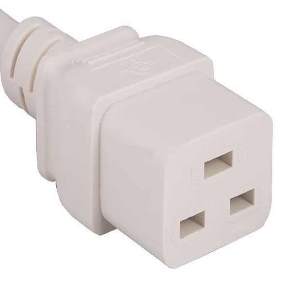 Cable de corriente Sanoxy de 2 pies 14 AWG 15A 250V IEC320 C14 a IEC320 C19, Blanco